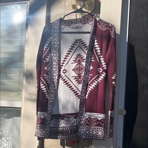 Pink Republic Maroon and White Knit Sweater